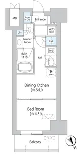ミリアレジデンス浅草橋Ⅱ【3階】の間取り