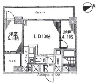 カスタリア門前仲町Ⅱ【10階】の間取り