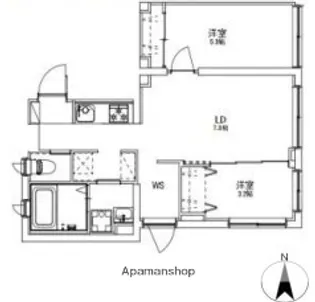 カーササルート東陽町【1階】の間取り
