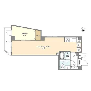 アルファコート東あずま【1階】の間取り