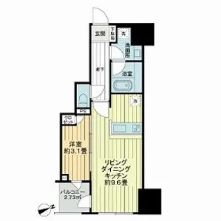 ライオンズミレス蔵前【8階】の間取り