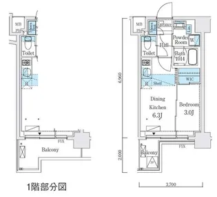 リビオメゾン新大橋【3階】の間取り