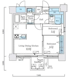 リビオメゾン新大橋【5階】の間取り