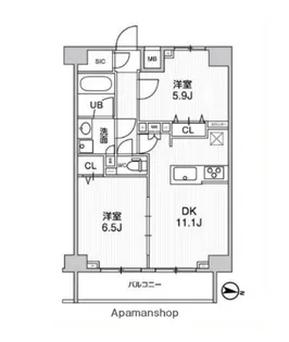 東京都台東区日本堤2丁目【マンション】の間取り