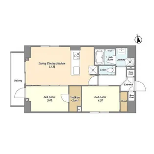 2LDKの間取り画像