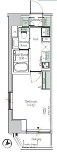 ONE ROOF RESIDENCE KIBA WEST【2階】の間取り