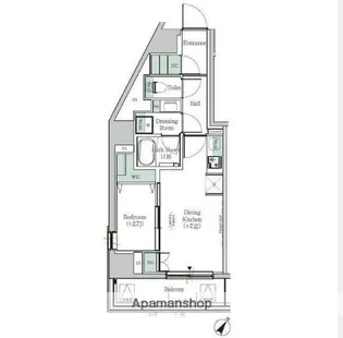 ONE ROOF RESIDENCE KIBA WEST【2階】の間取り