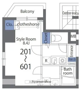 ミレドゥーエ両国【3階】の間取り