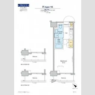プラウドフラット月島アベニュー【9階】の間取り