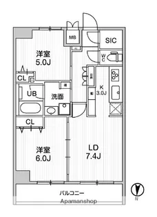 レオーネ南千住Ⅱ【6階】の間取り