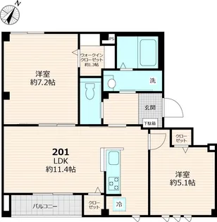 プラム フォレスト ネクスト【201号室号室】の間取り