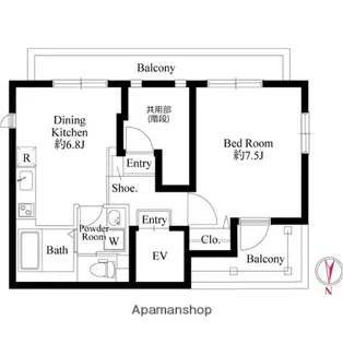 ALATO錦糸町NORTH【5階】の間取り