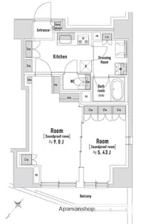 トラック八丁堀【8階】の間取り