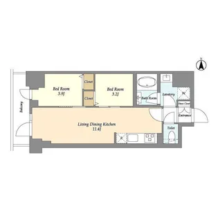 ドゥーエ南砂町Ⅱ【6階】の間取り