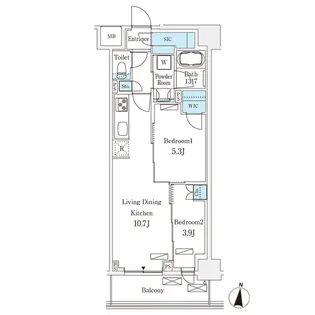 フロンティアレジデンス錦糸公園【6階】の間取り