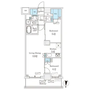 フロンティアレジデンス錦糸公園【6階】の間取り