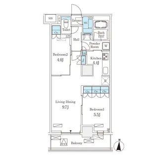 フロンティアレジデンス錦糸公園【5階】の間取り
