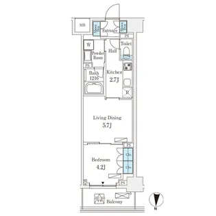 フロンティアレジデンス錦糸公園【4階】の間取り