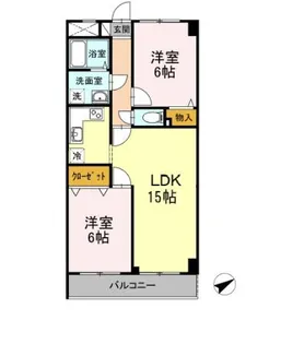 デルフィ壱番館【4階】の間取り