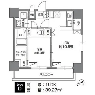 カスタリア三ノ輪【5階】の間取り