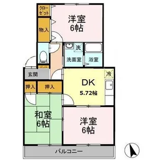 サイプレス北習志野【102号室】の間取り