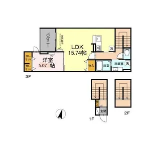 アンジュール西小岩【3階】の間取り