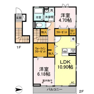 雅彩 雅【2階】の間取り