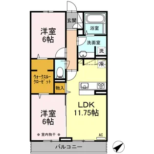 メゾンルミエール【2階】の間取り