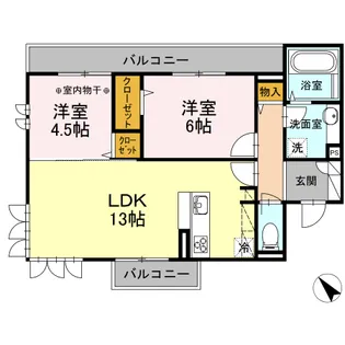 メゾンルミエール【2階】の間取り