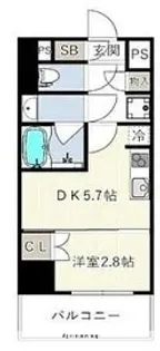 1DKの間取り画像