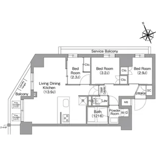 コンフォリア東葛西【5階】の間取り