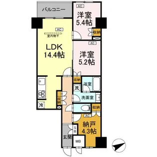 サンジョイアゼロ【7階】の間取り