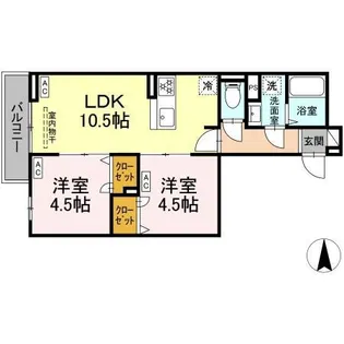 セレスティア南花畑III【3階】の間取り