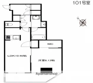 ジャコワ日本橋中洲【1階】の間取り