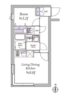アトリオフラッツ清澄白河【4階】の間取り