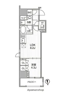 東京都台東区台東4丁目【マンション】の間取り
