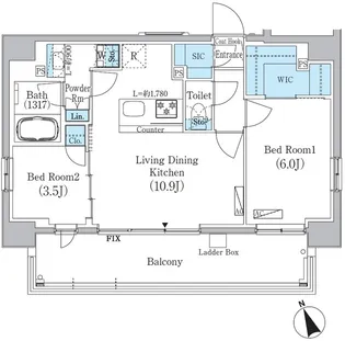 浅草蔵前レジデンス【13階】の間取り
