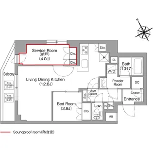 コンフォリア・リヴ平井MUTIO【2階】の間取り