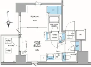 ルフォンプログレ田原町【4階】の間取り