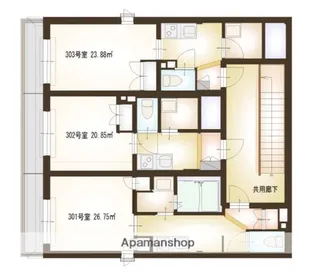 ロックリッジハウス【3階】の間取り