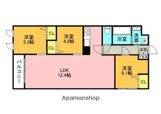 THE BELUGA 世田谷 RESIDENCE【3階】の間取り