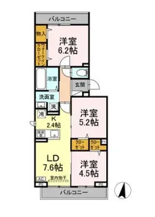 メゾン シャルム【2階】の間取り
