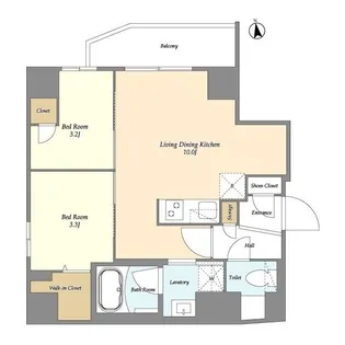 グランカーサ上野松が谷【8階】の間取り