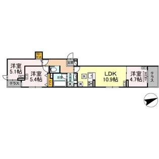 セレスティア一之江【1階】の間取り