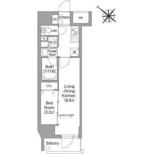 コンフォリア・リヴ茅場町【5階】の間取り