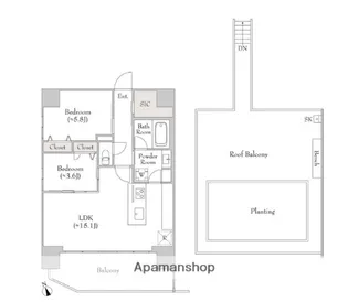 ルミーク門前仲町【10階】の間取り