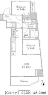 ルミーク門前仲町【3階】の間取り