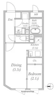 ES−GRANDE門前仲町デュオ【3階】の間取り