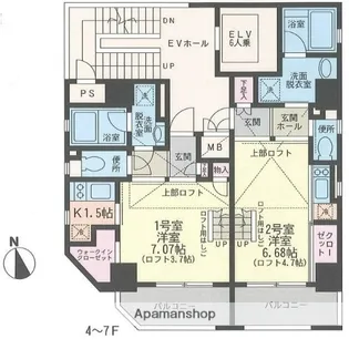 ムーンシャイニー弐番館【5階】の間取り