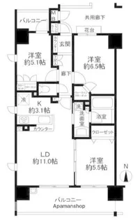 ラヴィドール亀戸【4階】の間取り